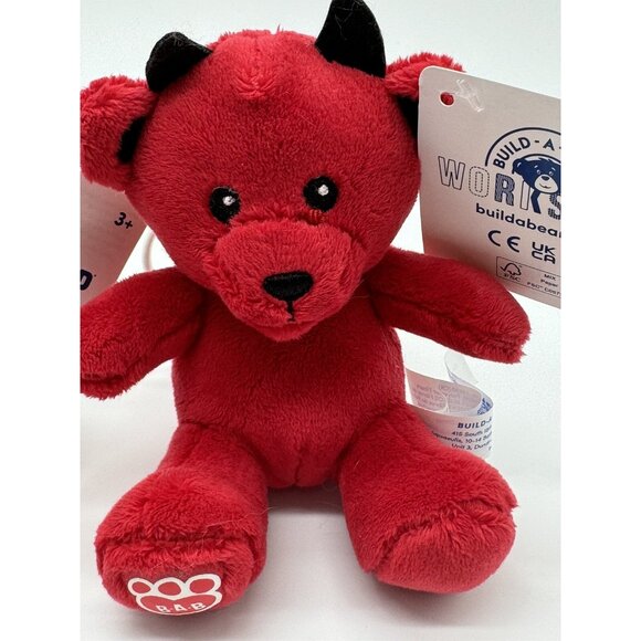 Build A Bear Mini Red Devil Devilishly Cute Plush Wristie & Angel Wristie NWT - Picture 2 of 4